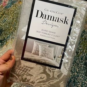 Damask euro pillow sham